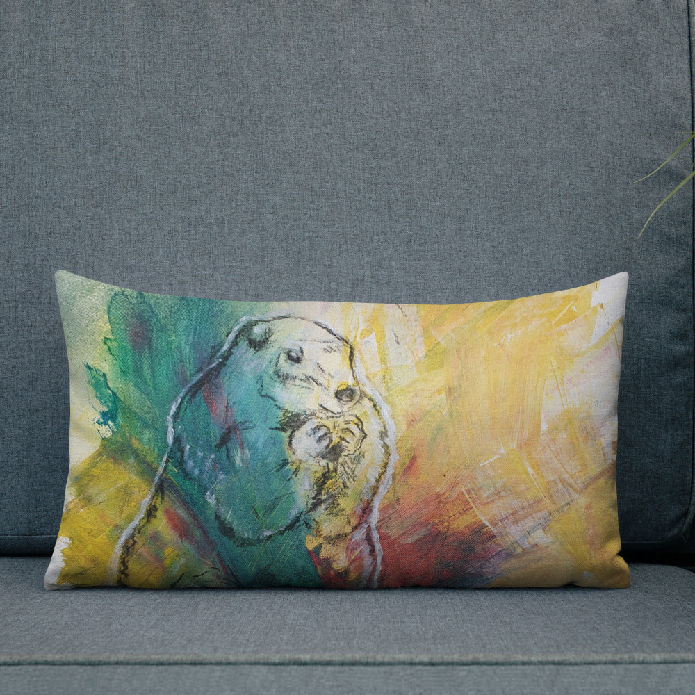 Animal cushions in a frenzy of colour: "Berta" the cow and "Otto" the marmot