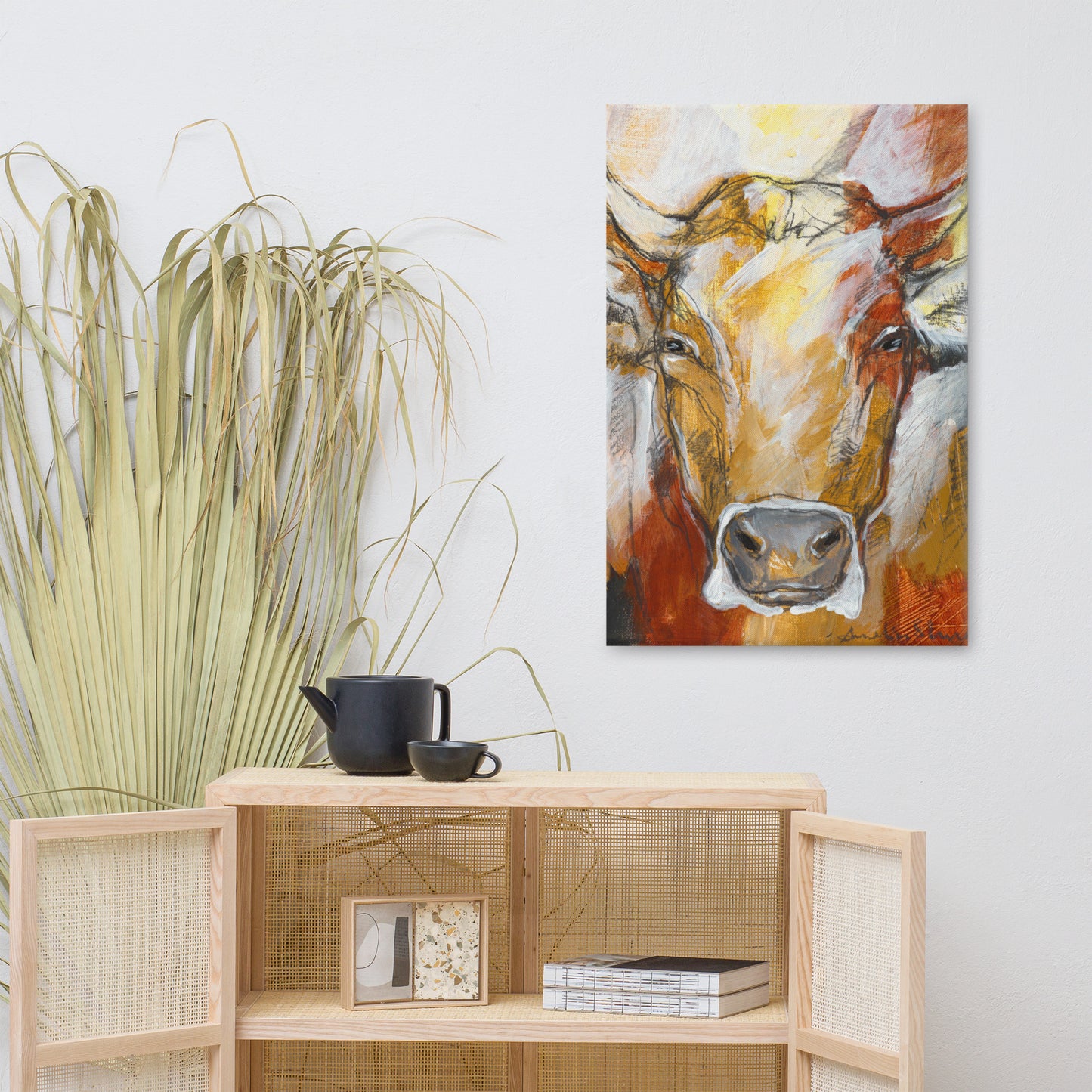Animal canvas print - Innsbruck cow "Resi" in a frenzy of colour