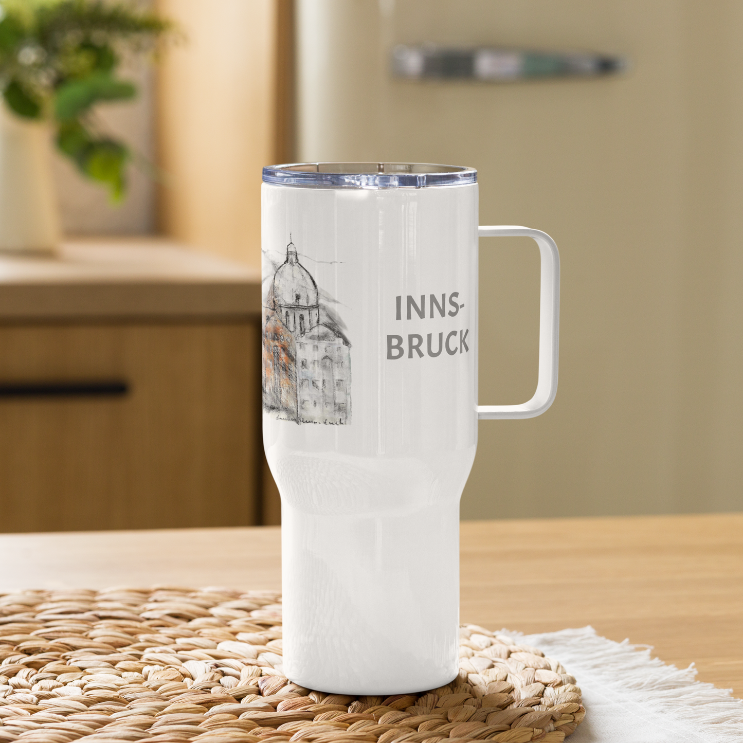 "Innsbruck" travel mug: historical beauty under control